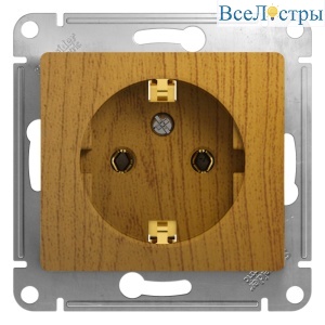 Розетка с/з Systeme Electric Glossa Дерево Дуб GSL000543
