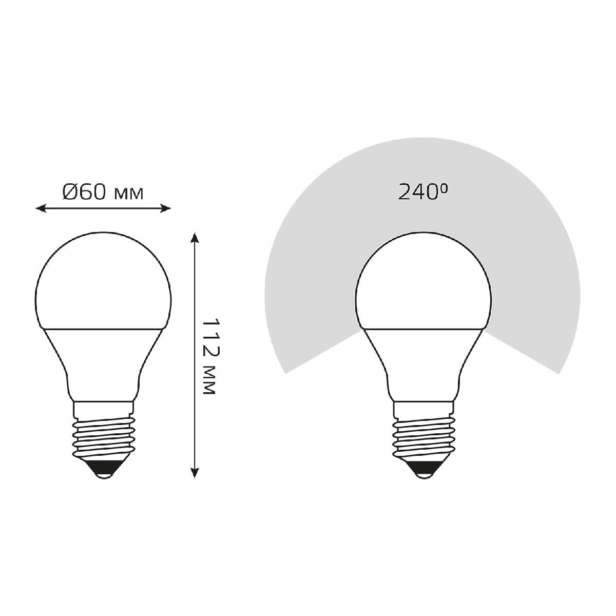 лампа светодиодная диммируемая gauss e27 11w 3000k матовая 102502111-d