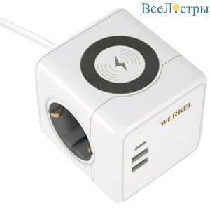 Розеточный блок 3-местный + 3 USB + беспроводная зарядка Werkel 4690389204265 W6513501 a066454
