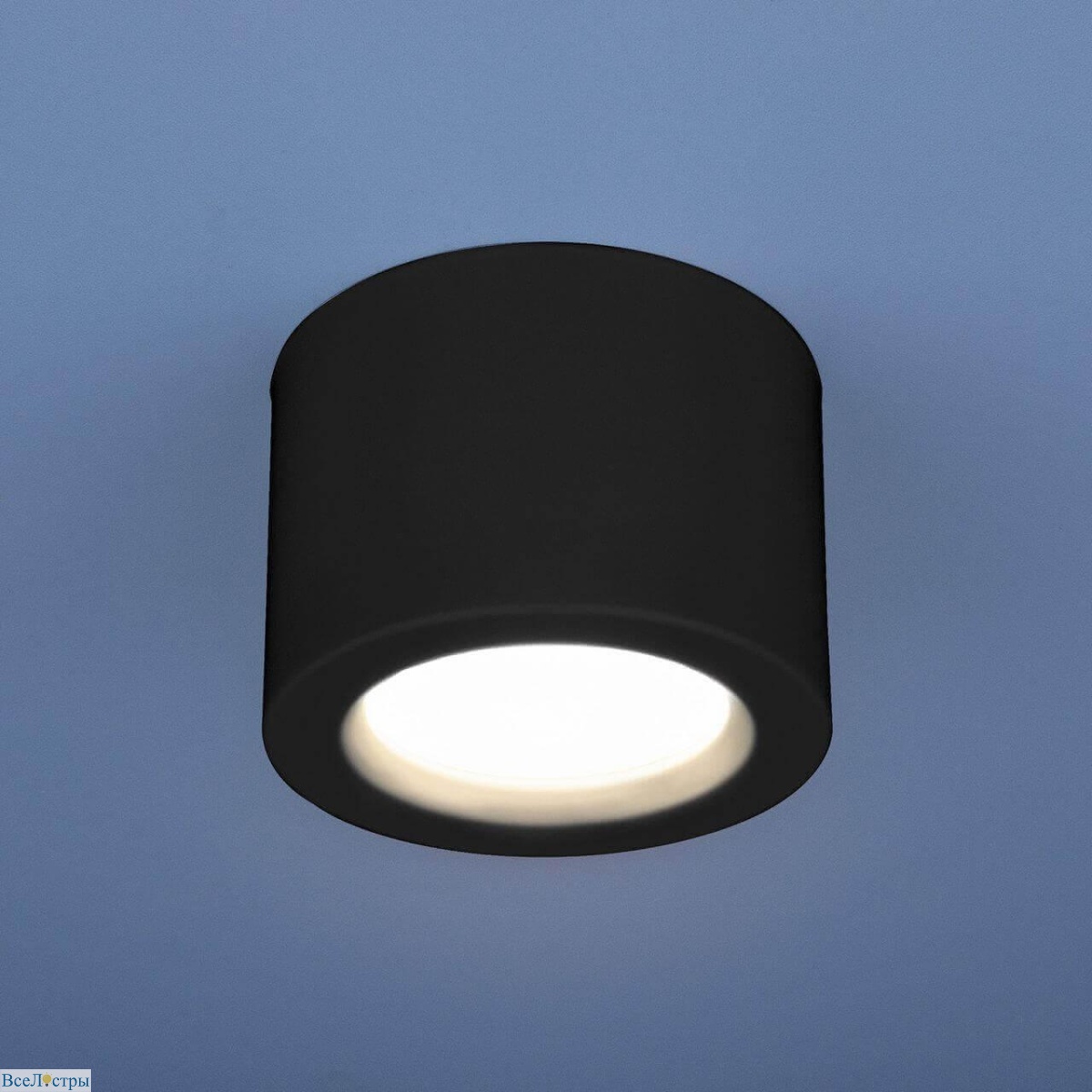 потолочный светодиодный светильник elektrostandard dlr026 6w 4200k черный матовый 4690389120688