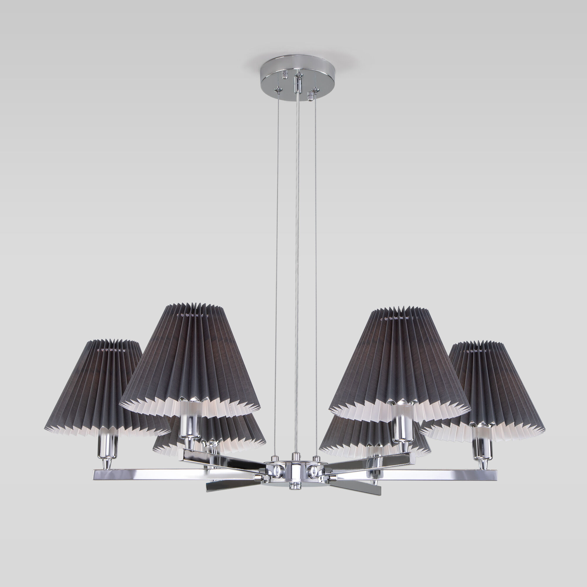 подвесная люстра eurosvet peony 60136/6 хром/графит
