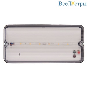 Светильник светодиодный влагозащищенный с БАП Uniel ULW-K25B 6W/4000K/EMG IP65 BLACK UL-00013353