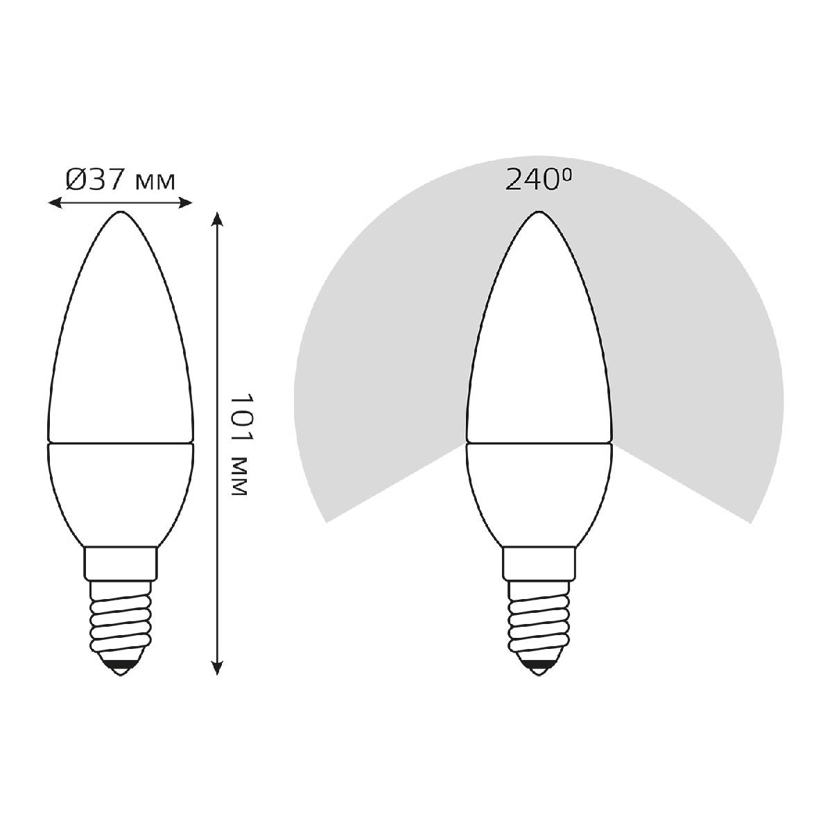 лампа светодиодная диммируемая gauss e14 7w 3000k матовая 103101107-s