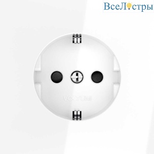 Розетка встраиваемая Voltum S70 с заземлением и защитными шторками, 16А, (белый глянцевый) VLS040201