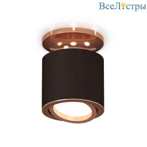Комплект накладного светильника Ambrella light Techno Spot XS7402120 SBK/PPG черный песок/золото розовое полированное (N7930, C7402, N7005)