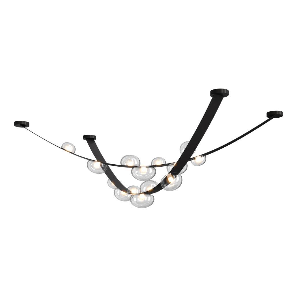 подвесной светодный светильник crystal lux bosque sp7 l3000 black/transparent