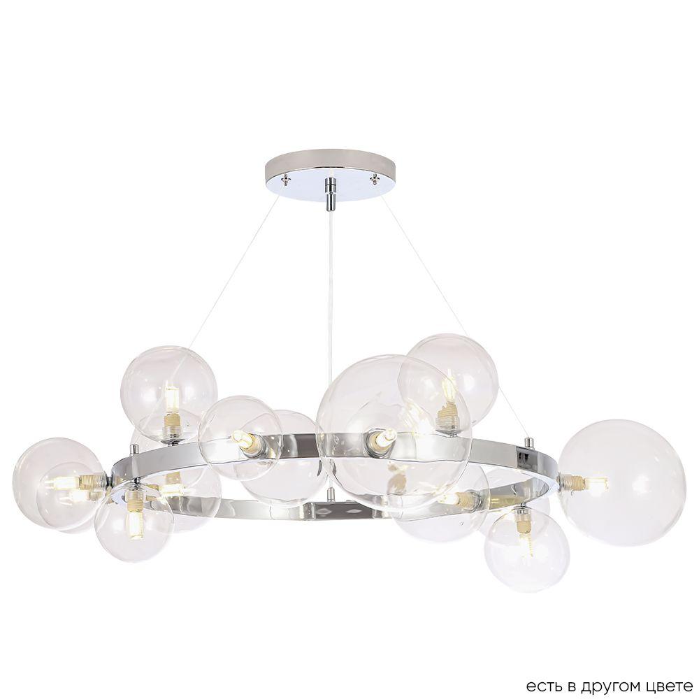 подвесная люстра crystal lux agata sp15 v2 chrome/transparente