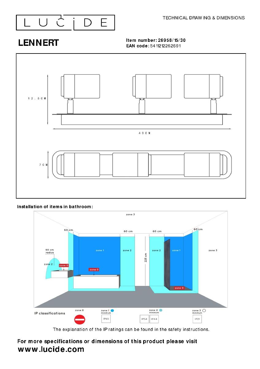 спот lucide lennert 26958/15/30