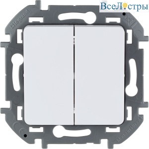 Выключатель двухклавишный Legrand Inspiria 673620
