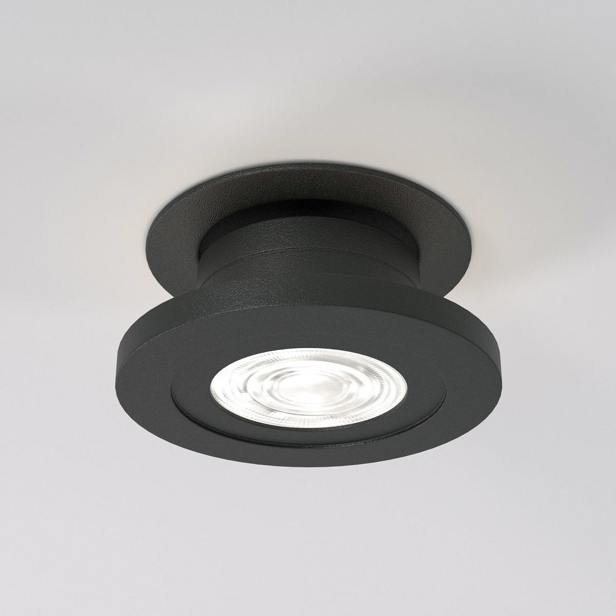 встраиваемый светодиодный светильник elektrostandard surf 25084/led 6w 4000k черный a063675