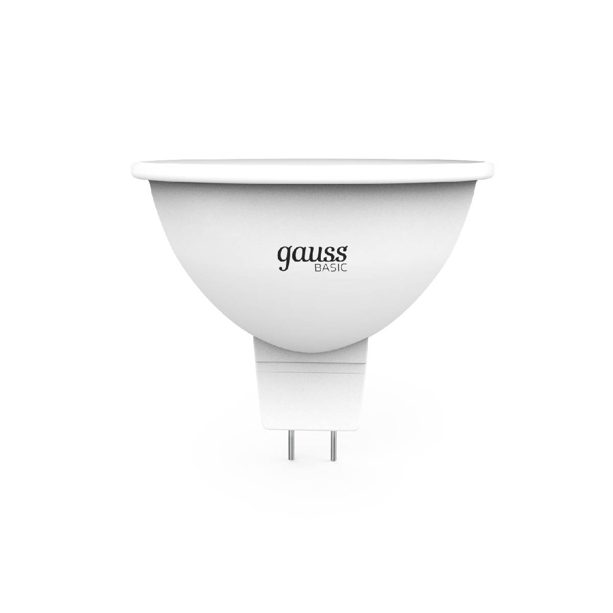 светодиодная лампа gauss basic gu5.3 5,5w 4100k 10135262t