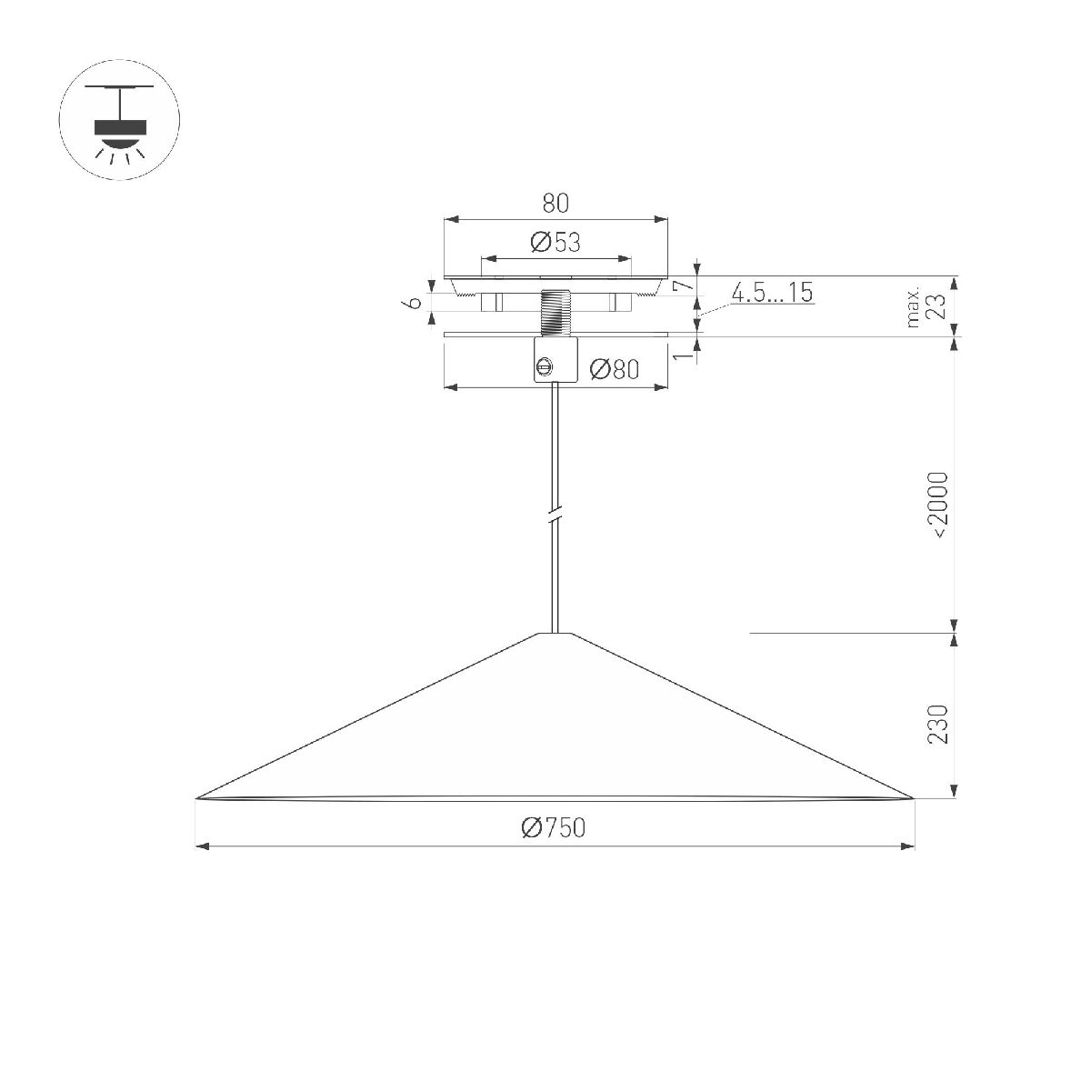 подвесной светильник arlight sp-makoto-r750-14w warm2700 054402