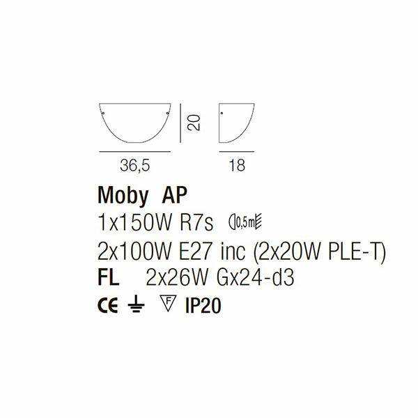 настенный светильник ap moby ve vistosi