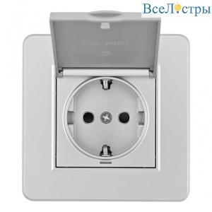 Комплект розетки с/з и шторками, защитной крышкой и рамкой Arte Milano SET16-1-41-1 silver