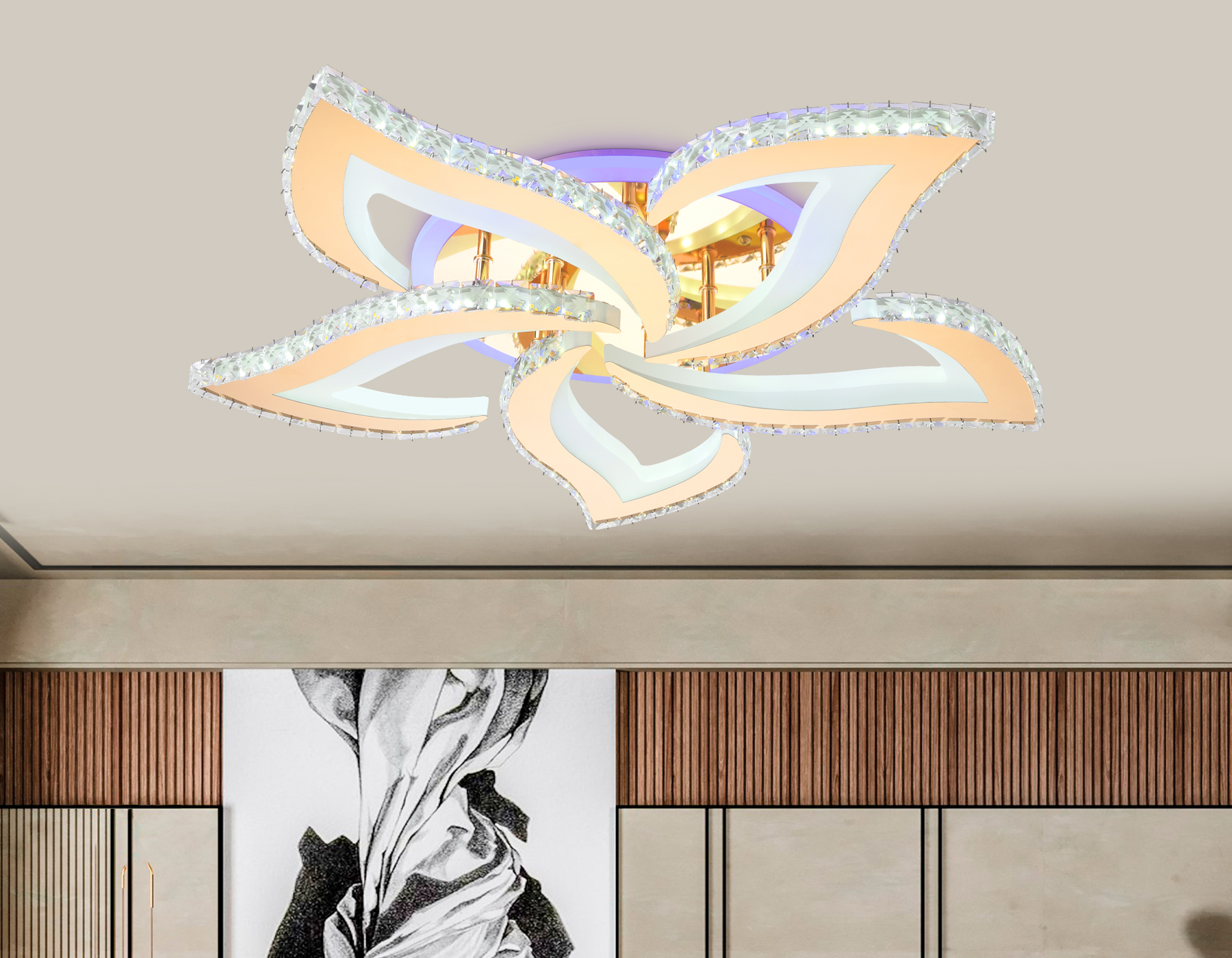 потолочный светодиодный светильник ambrella light acrylica fa1724