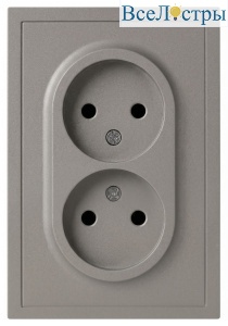 Розетка Эра Galaxy 15-2107-07 без заземления двойная 2X2P 16А-250В IP20 титан Б0071703