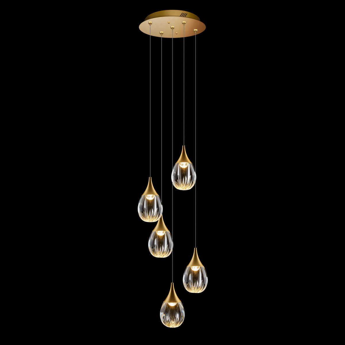 каскадная люстра delight collection stilla md24001004-5a gold/clear