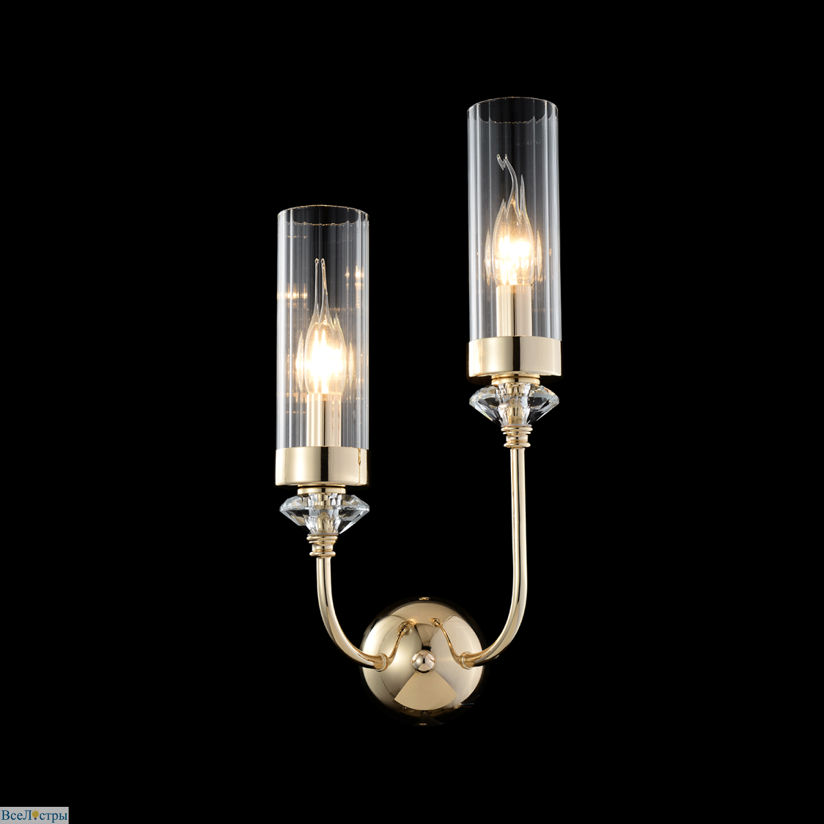 бра crystal lux secret ap2 gold