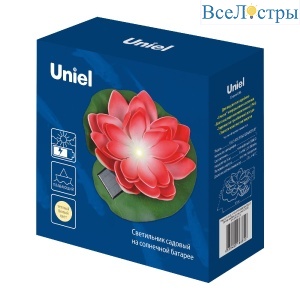 Светильник на солнечной батарее Uniel USL-S-826/PT060 RED WATERLILY UL-00011599