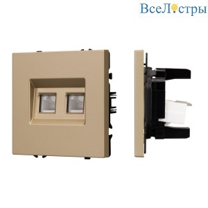 Механизм сдвоенной телефонной розетки Arlight SCT-NOBE-MTL2-SFPL-GD (RJ-11, 4C) (Золотой песок) 054310