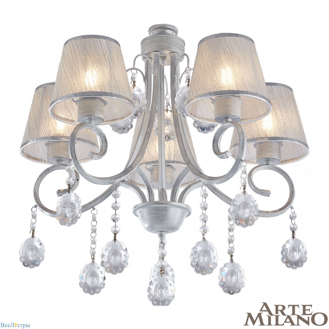 потолочная люстра arte milano amalfi 337146/5 wt+sl