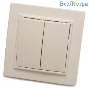 Выключатель двухклавишный Stekker Эрна слоновая кость PSW10-9004-02 39231