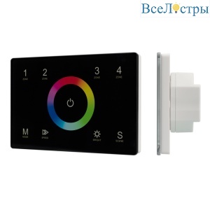 Панель Arlight Sens Smart-P83-RGB Black (230V, 4 зоны, 2.4G) 028403