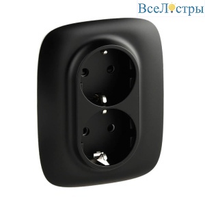 Розетка двойная Legrand Valena Allure 16A 250V с/з со шторками безвинтовой зажим антрацит 753936