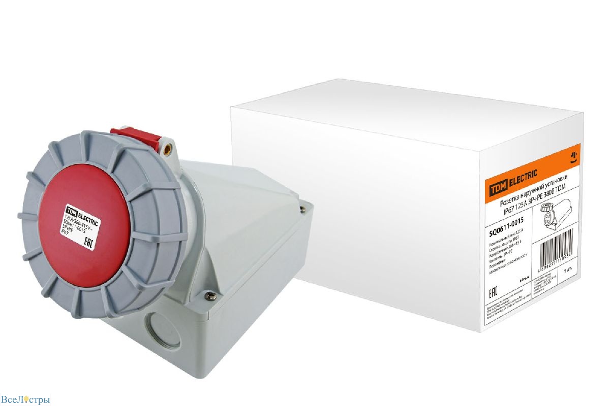 розетка наружной установки tdm electric sq0611-0015