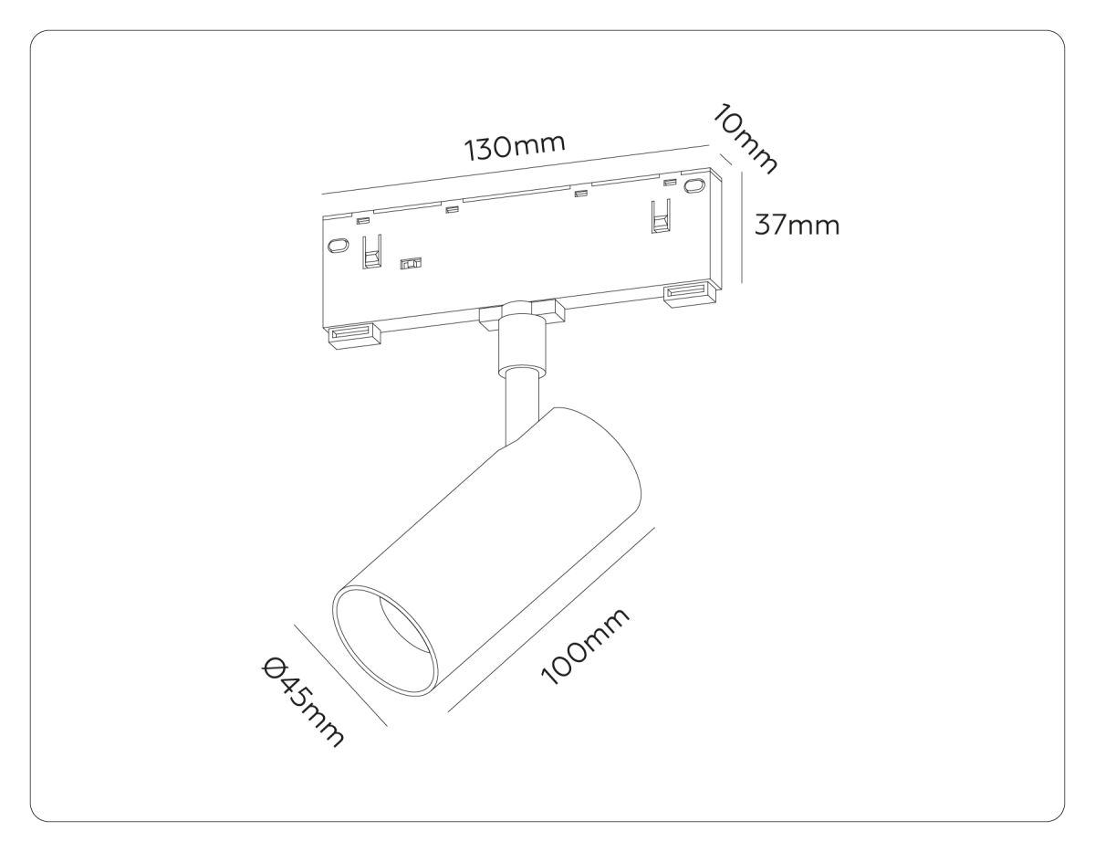 трековый магнитный светильник с переключателем цв. темп. ambrella light gl2304