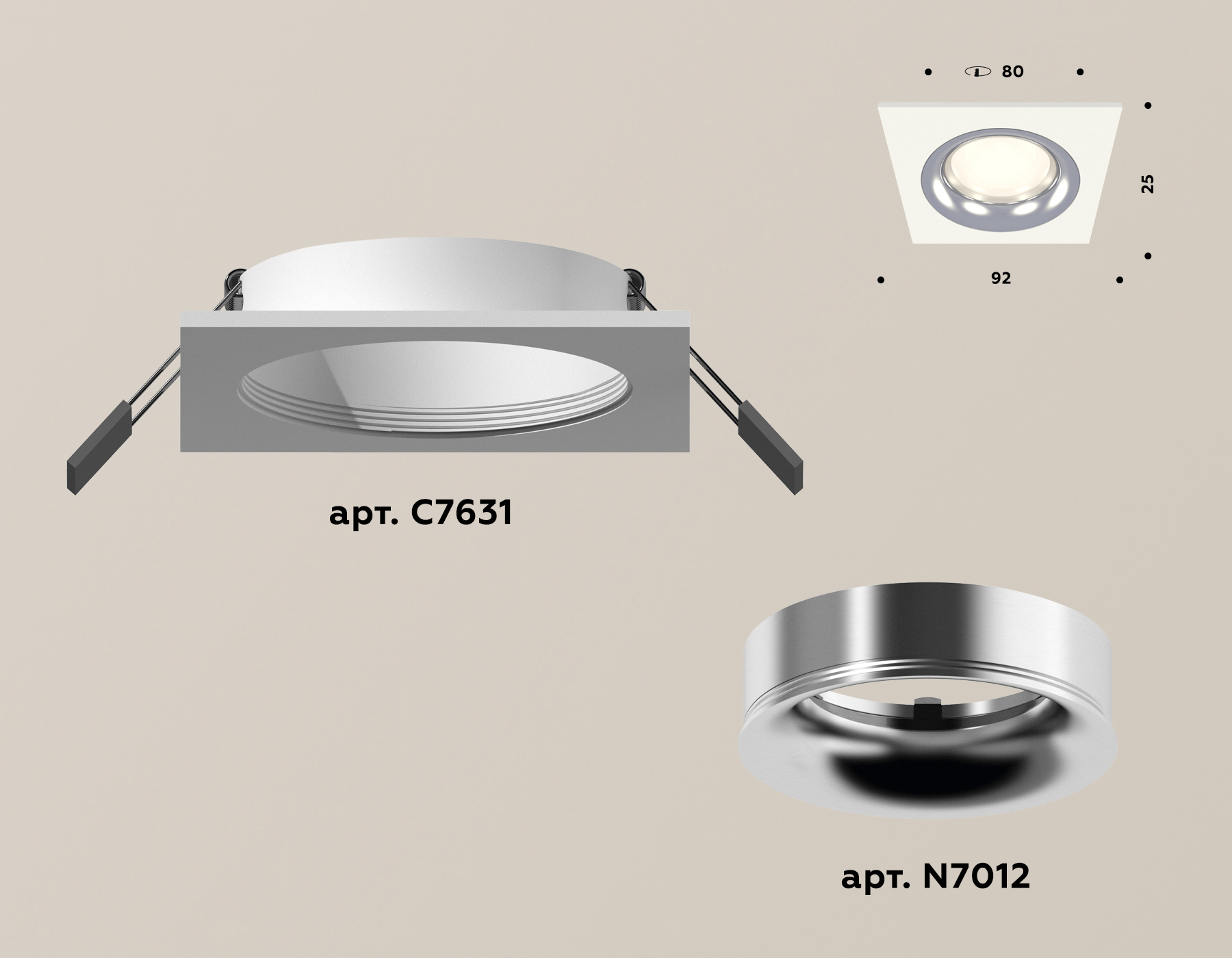 встраиваемый светильник ambrella light techno xc7631003 (c7631, n7012)