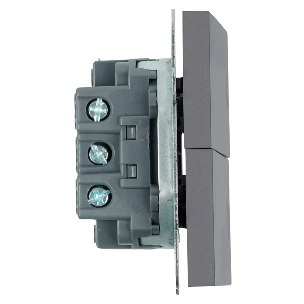 выключатель двухклавишный stekker эмили rsw10-5116-10 платиново-серый soft touch 50823