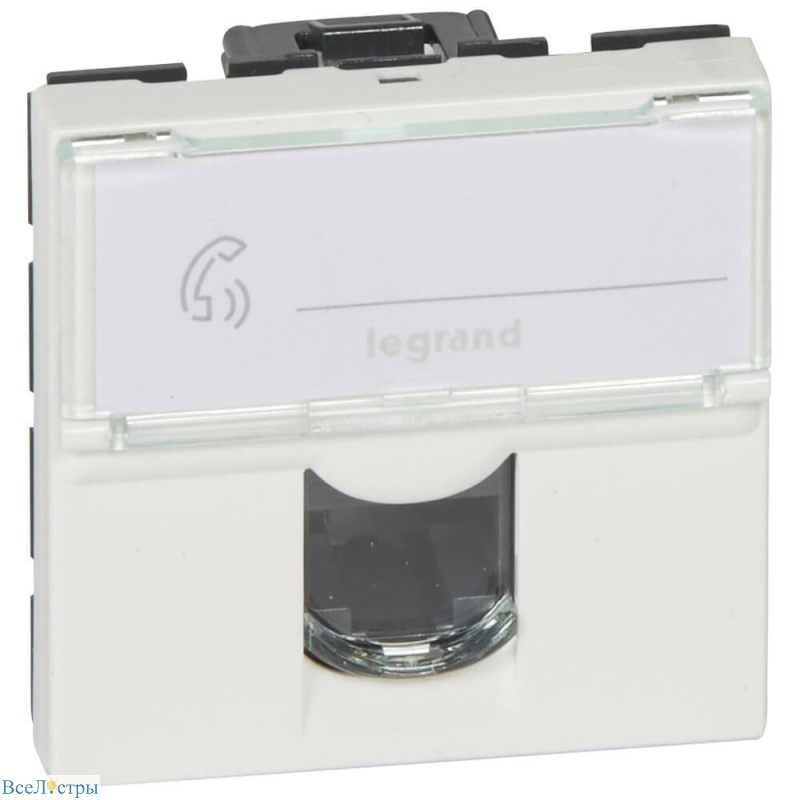 розетка компьютерная rj45 legrand mosaic utp 5 кат белая 076554