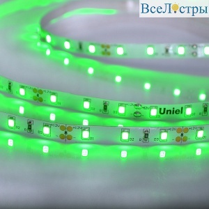 Светодиодная лента Uniel ULS-M11-2835-60LED/m-8mm-IP20-DC12V-4,8W/m-5M-GREEN PROFI катушка в герметичной упаковке