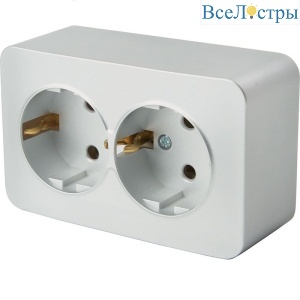 Розетка двойная 2P+PE Stekker София серебро MST16-12-03 49328