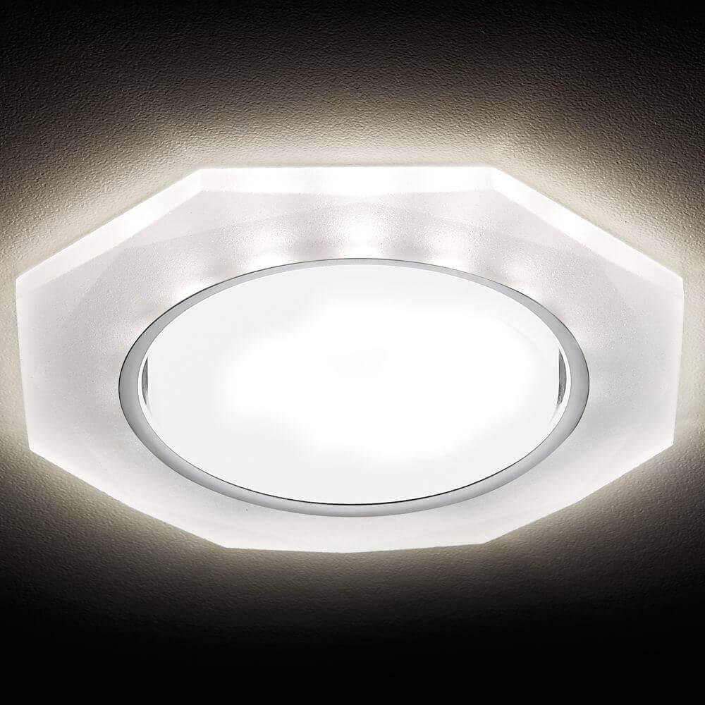 встраиваемый светильник ambrella light gx53 led g216 ch/wh