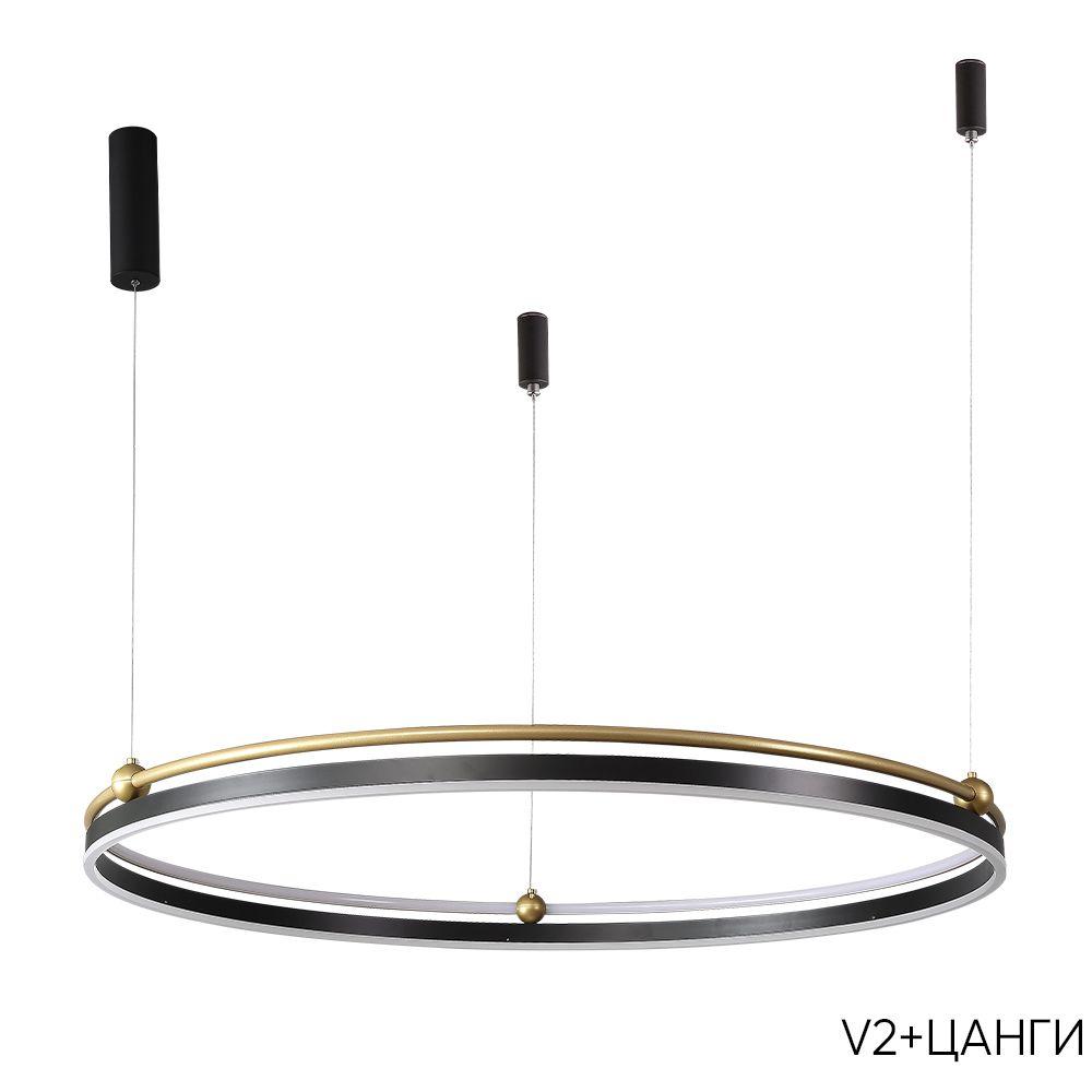 подвесной светодиодный светильник crystal lux fernando sp88w led black/gold