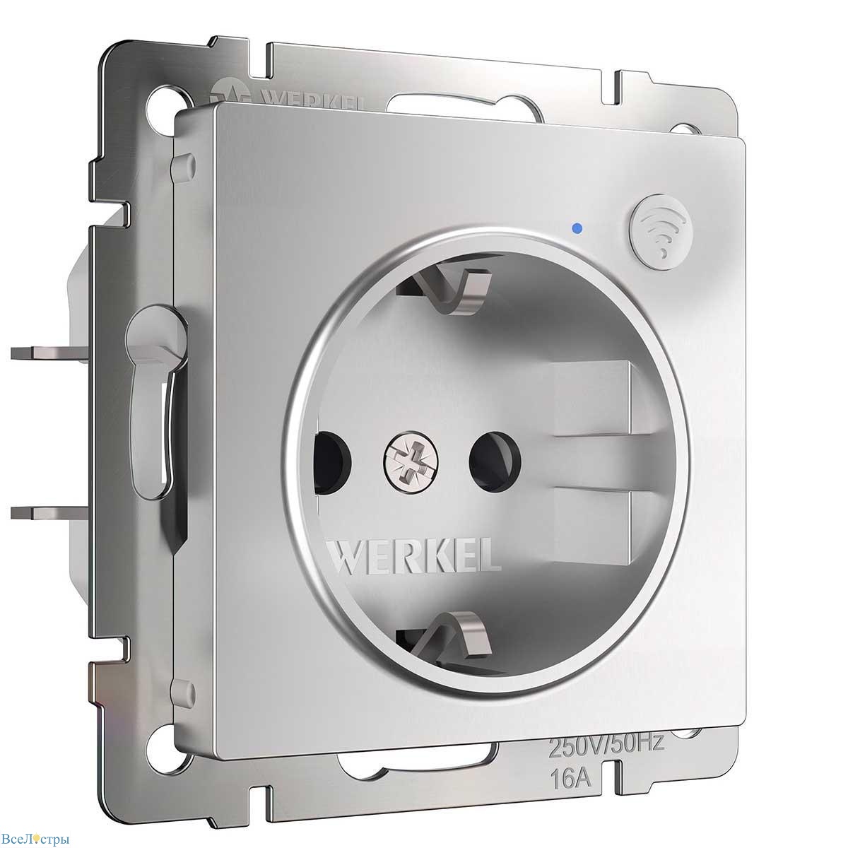 розетка wi-fi  werkel серебряный w1171606 4690389176074
