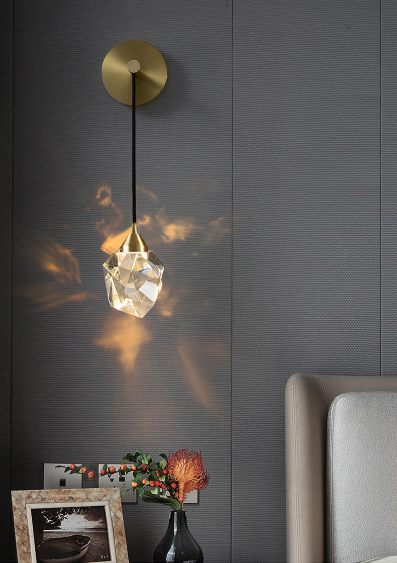 настенный светильник delight collection crystal rock ii 9701w brass/clear
