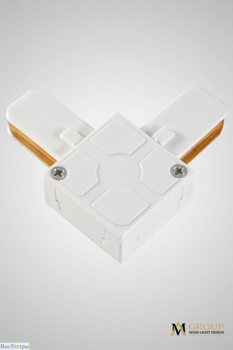трековый однофазный l-образный соединитель am group am175 wh