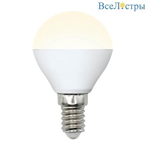 Лампа светодиодная (UL-00002375) Uniel E14 6W 3000K матовая LED-G45-6W/WW/E14/FR/MB PLM11WH