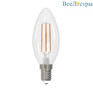 Лампа светодиодная филаментная (UL-00005160) Uniel E14 9W 3000K прозрачная LED-C35-9W/3000K/E14/CL PLS02WH