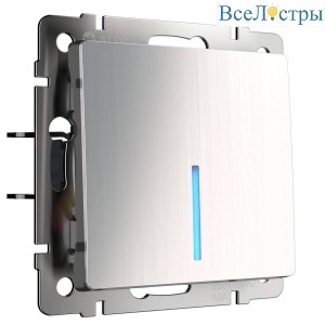 Выключатель Werkel одноклавишный проходной с подсветкой глянцевый никель W1112102 4690389157639