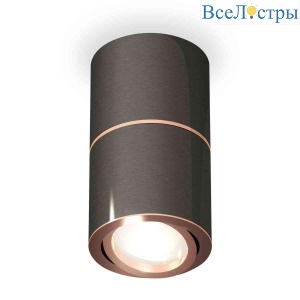 Комплект накладного светильника Ambrella light Techno Spot XS7403100 DCH/PPG черный хром/золото розовое полированное (C7403, A2073, C7403, N7005)