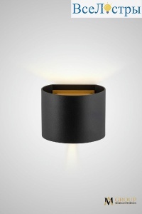 Настенный светильник AM Group AM115-2X3W BK+GD