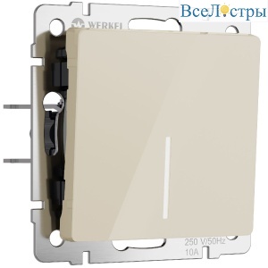Выключатель одноклавишный проходной с подсветкой Werkel 4690389197017 W1112143 a064055