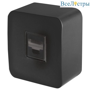 Розетка компьютерная RJ-45 Stekker София черный MST00-20-02 49312