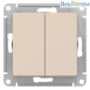 Переключатель 2-клавишный перекрестный, 2 x сх. 7, 10АХ Systeme Electric AtlasDesign ATN000273