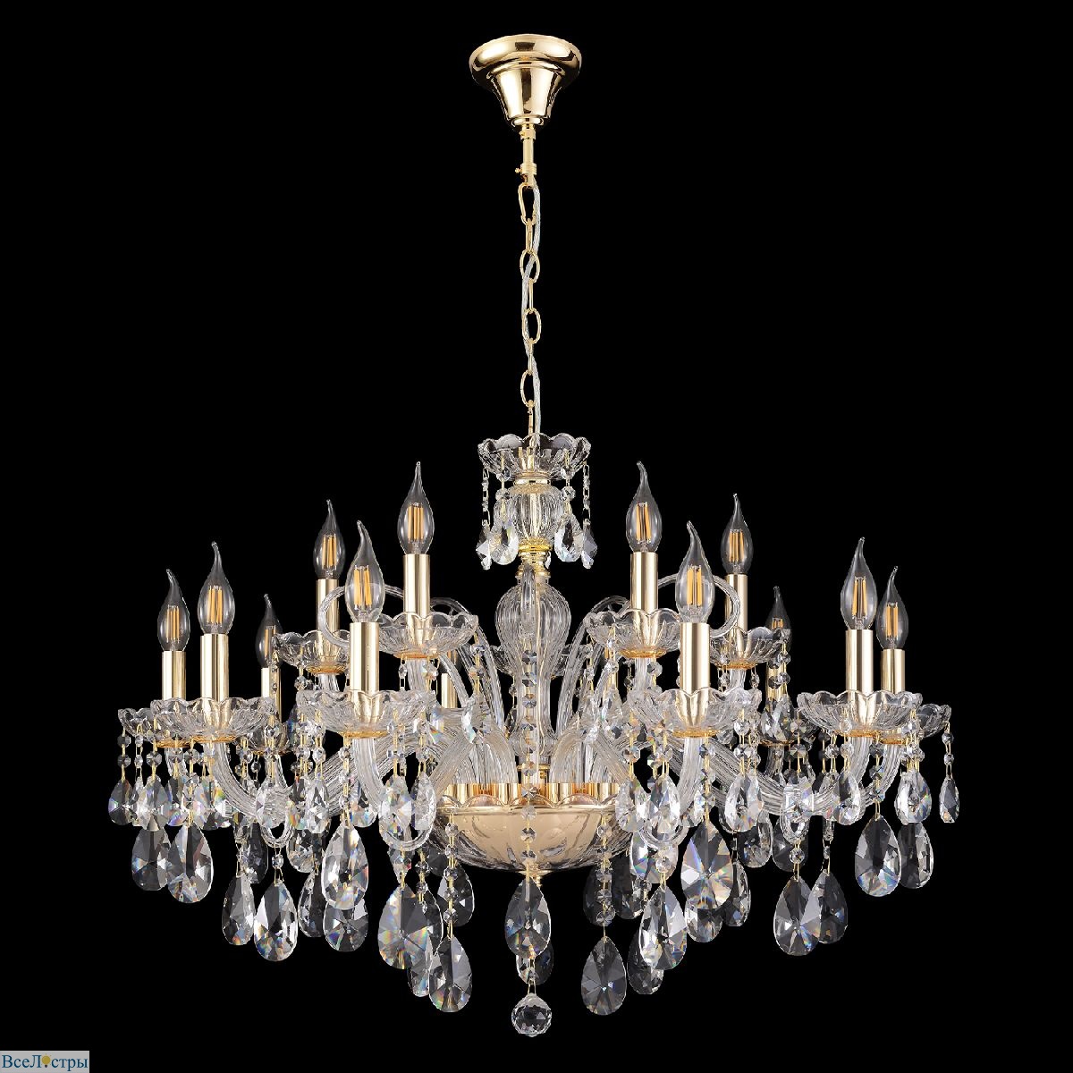 подвесная люстра crystal lux monica sp10+5 gold
