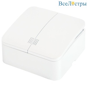 Выключатель двухклавишный Stekker белый MSW10-21-01 49290